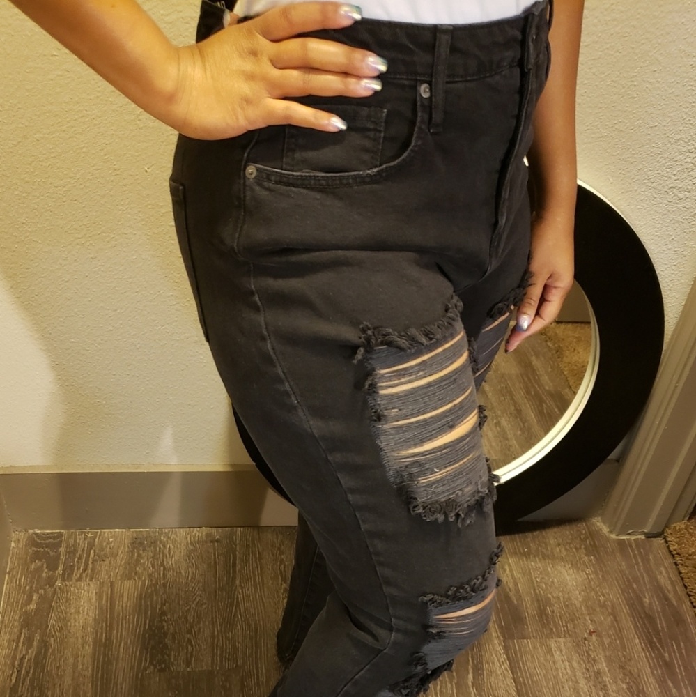 Black ripped jeans